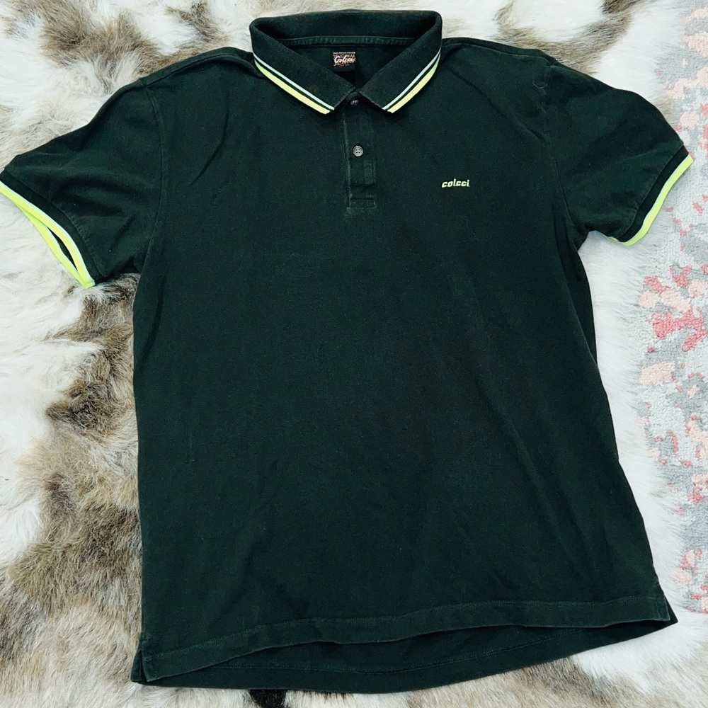 Colcci dark green short-sleeved polo shirt